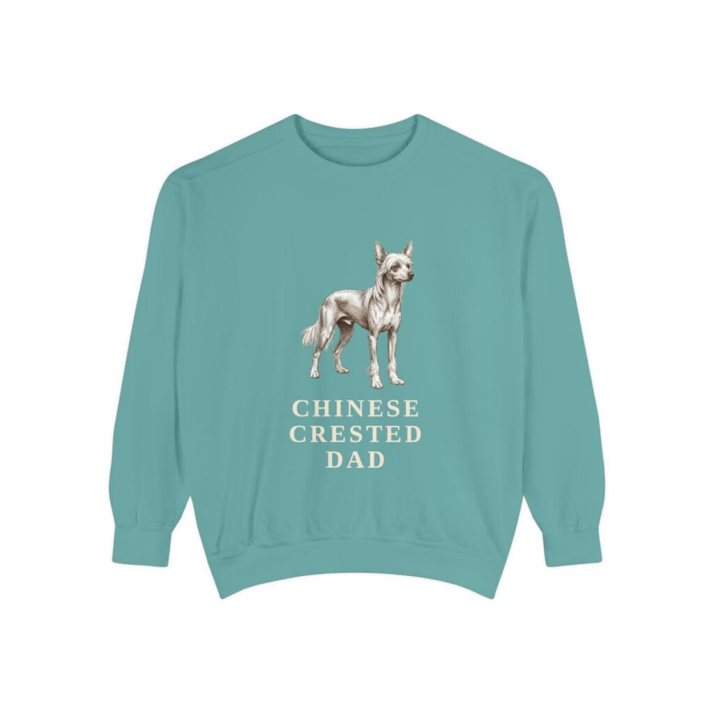 Chinese Crested Dad Sweatshirt, Seafoam, front view