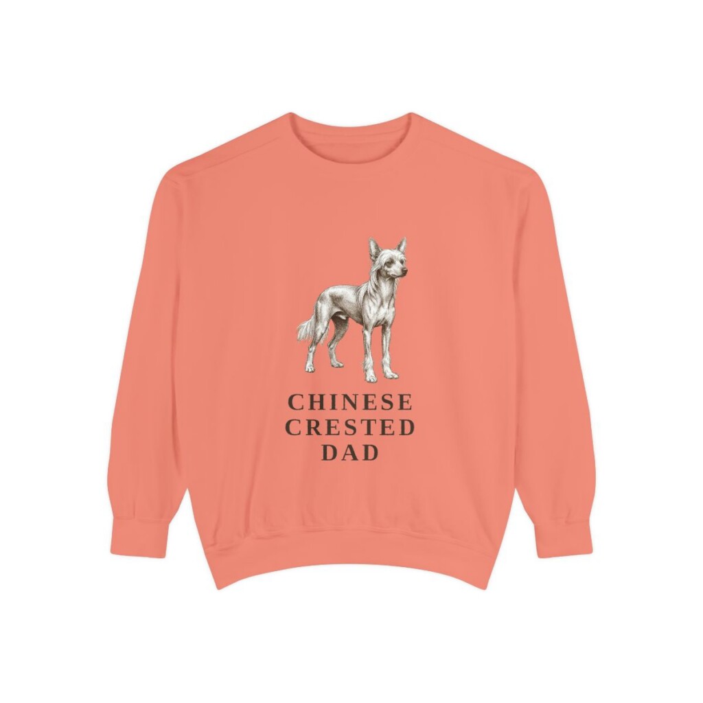 Chinese Crested Dad Sweatshirt, Terracotta, front view