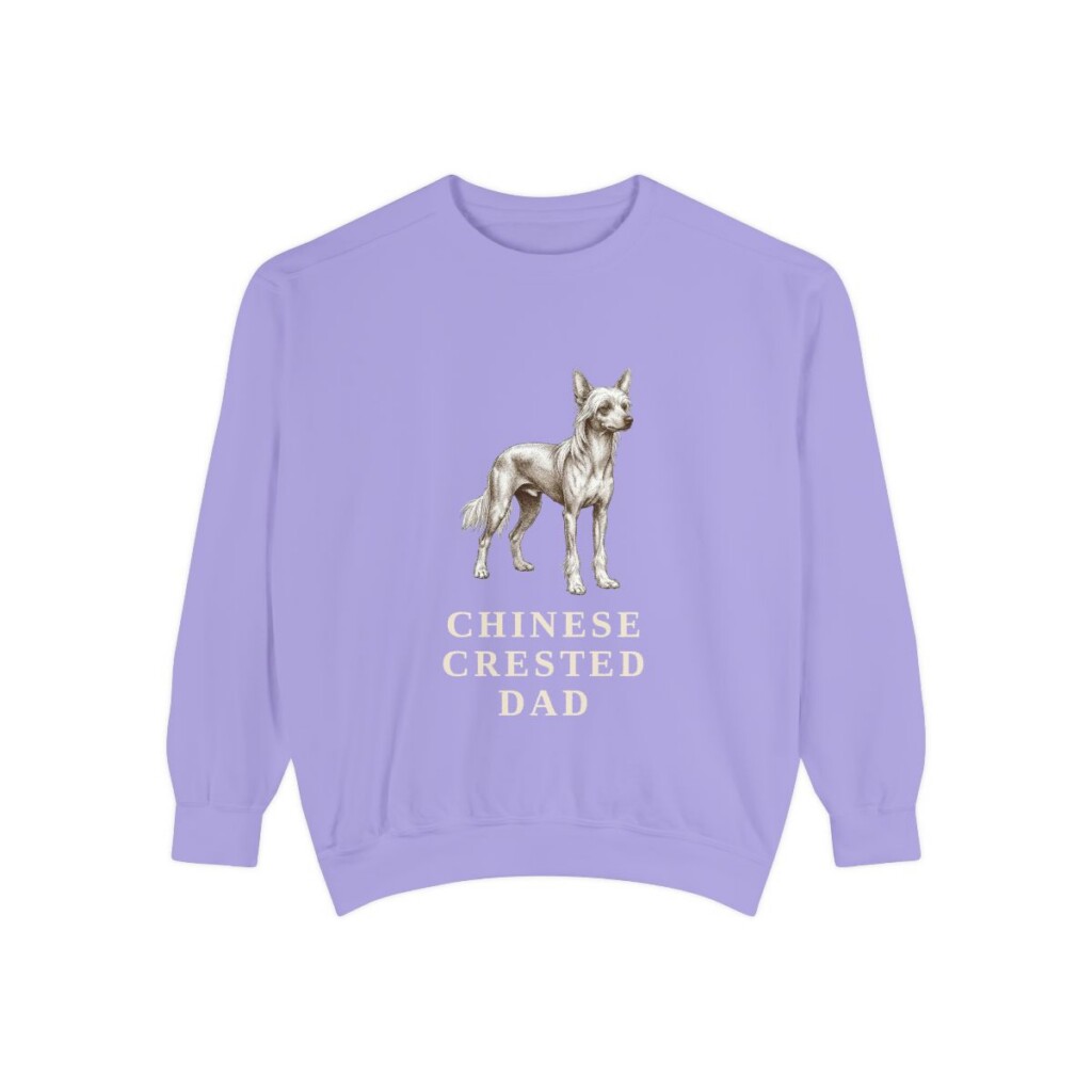 Chinese Crested Dad Sweatshirt, Violet, front view