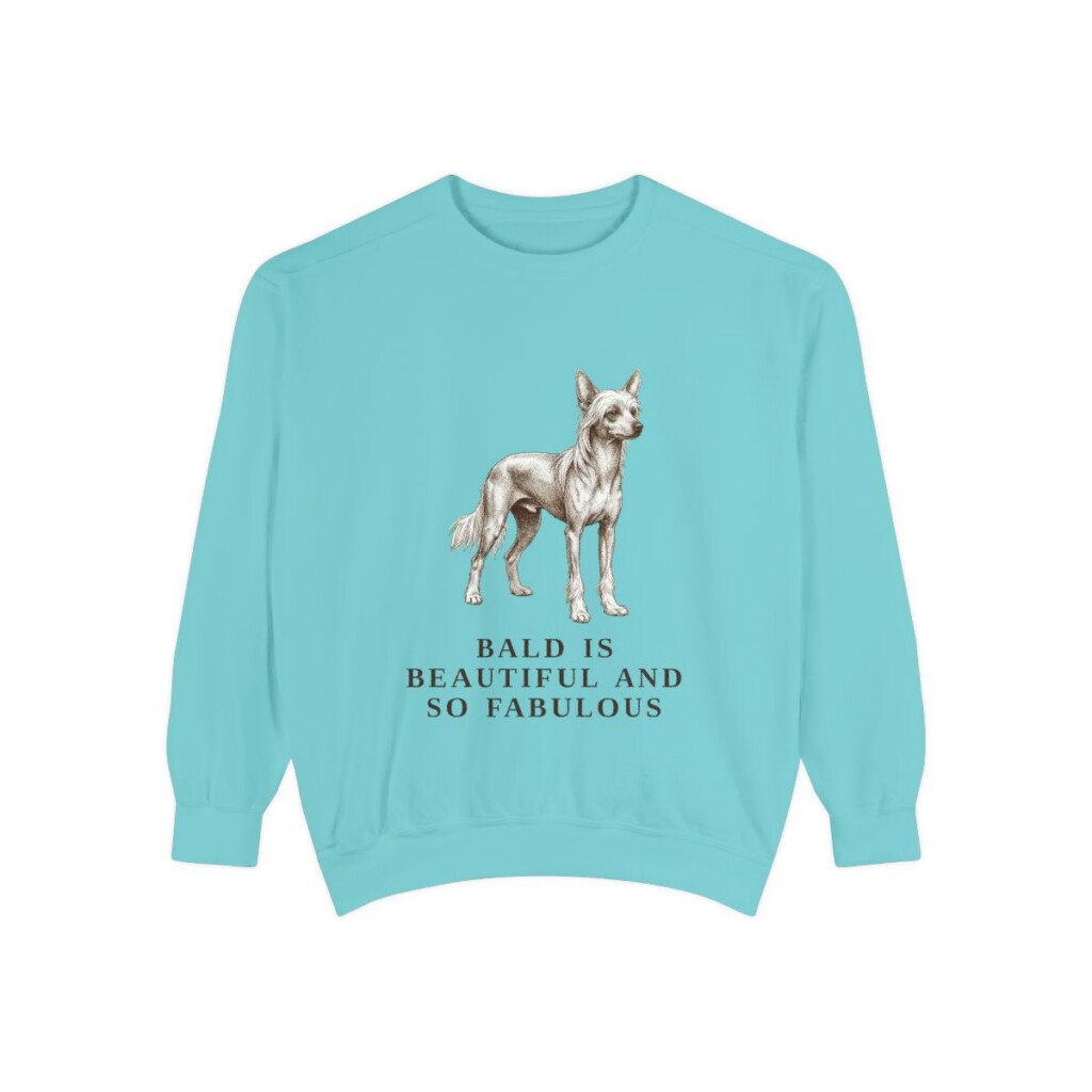 Chinese Crested Humor Sweatshirt, Chalky Mint, front view