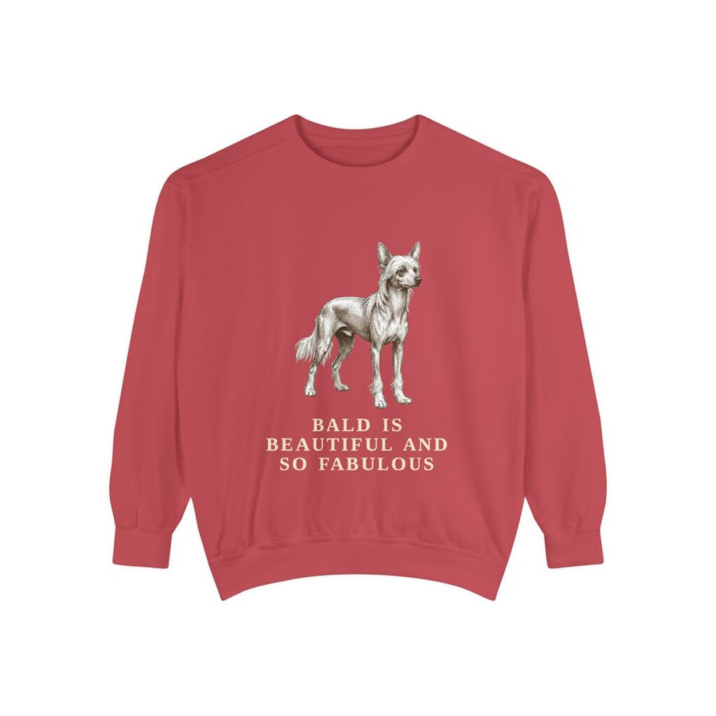 Chinese Crested Humor Sweatshirt, Crimson, front view