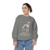 Chinese Crested Humor Sweatshirt, Grey, person 2 front