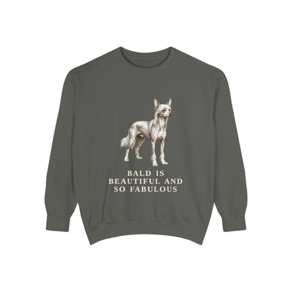 Chinese Crested Humor Sweatshirt, Pepper, front view