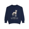 Chinese Crested Humor Sweatshirt, True Navy, front view