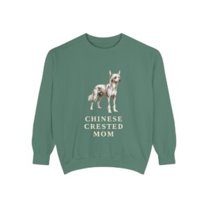 Chinese Crested Mom Sweatshirt, Light Green, front view