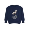 chinese-crested-sweatshirt-mom-true-navy Chinese Crested Mom Sweatshirt, True Navy, front view