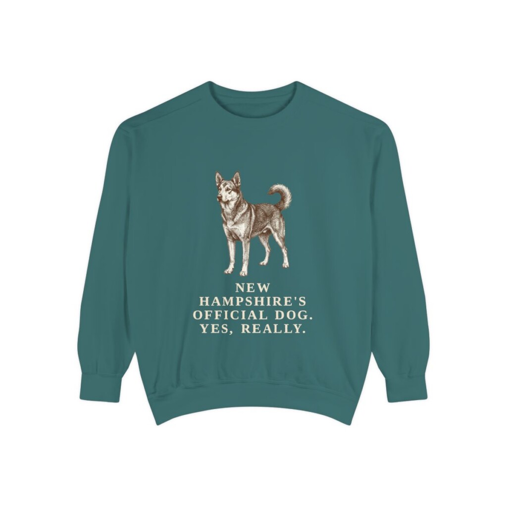 Chinook Humor Sweatshirt, Blue Spruce, front view