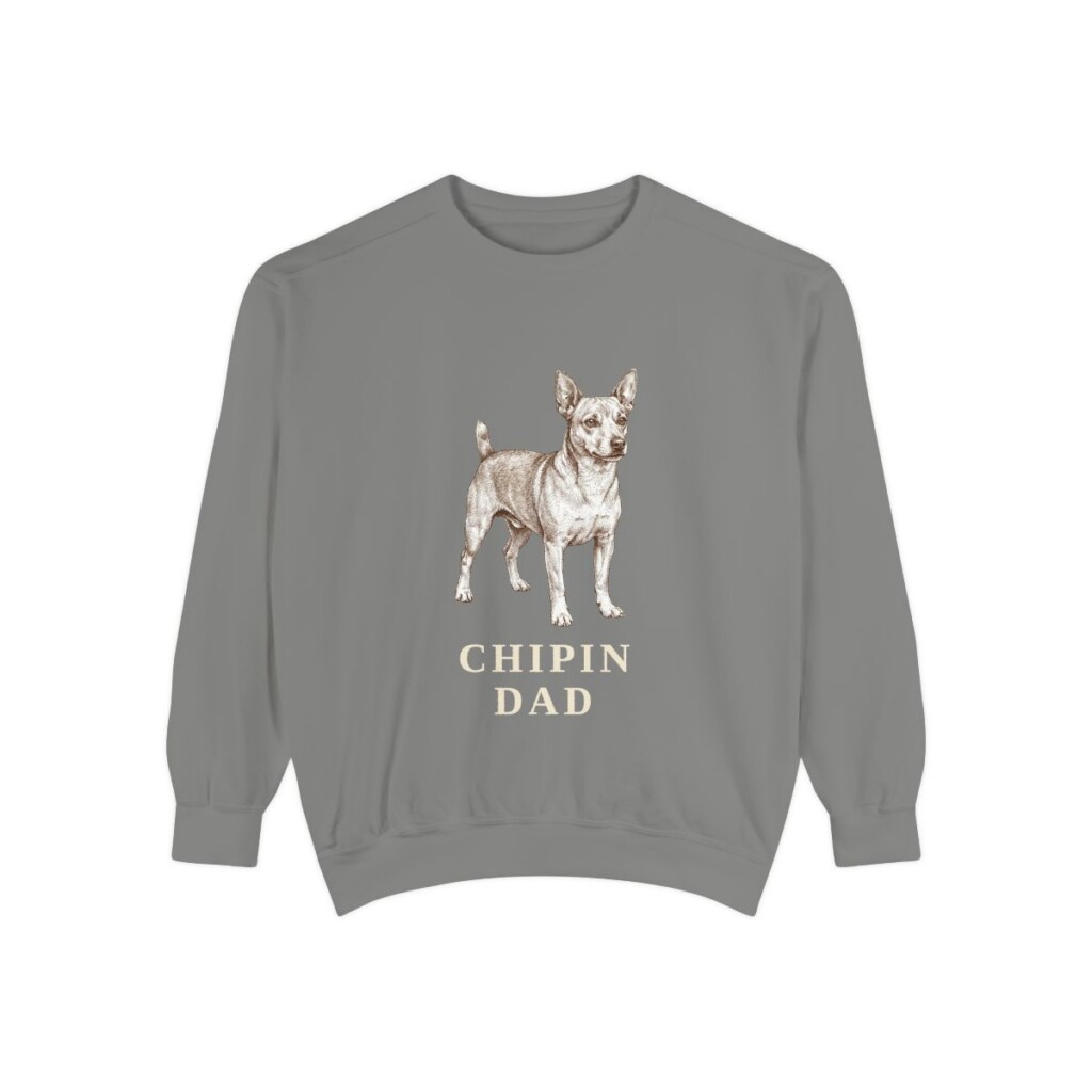 Chipin Dad Sweatshirt, Grey, front view