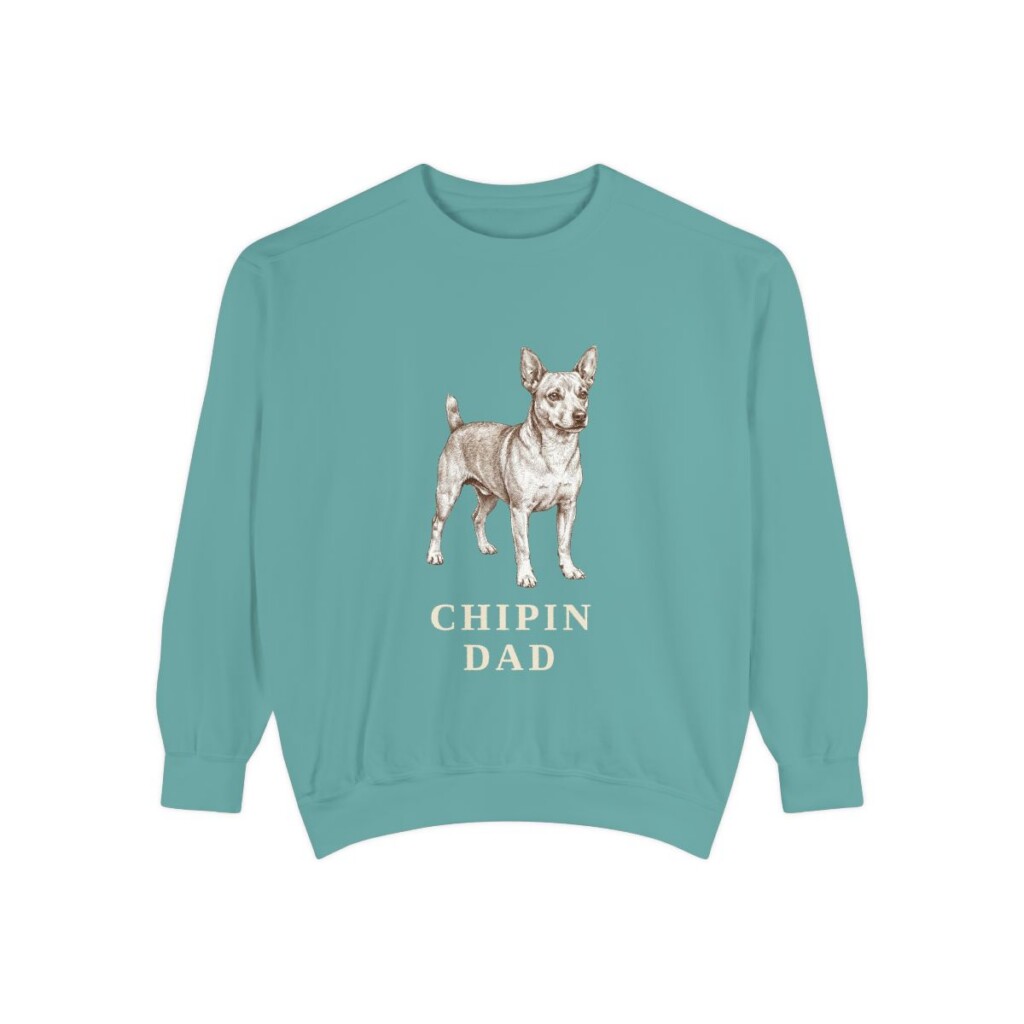 Chipin Dad Sweatshirt, Seafoam, front view