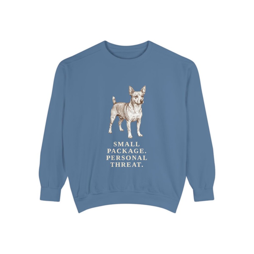 Chipin Humor Sweatshirt, Blue Jean, front view