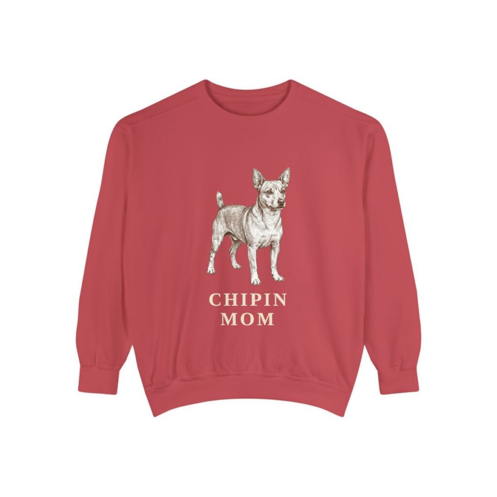 Chipin Mom Sweatshirt, Crimson, front view