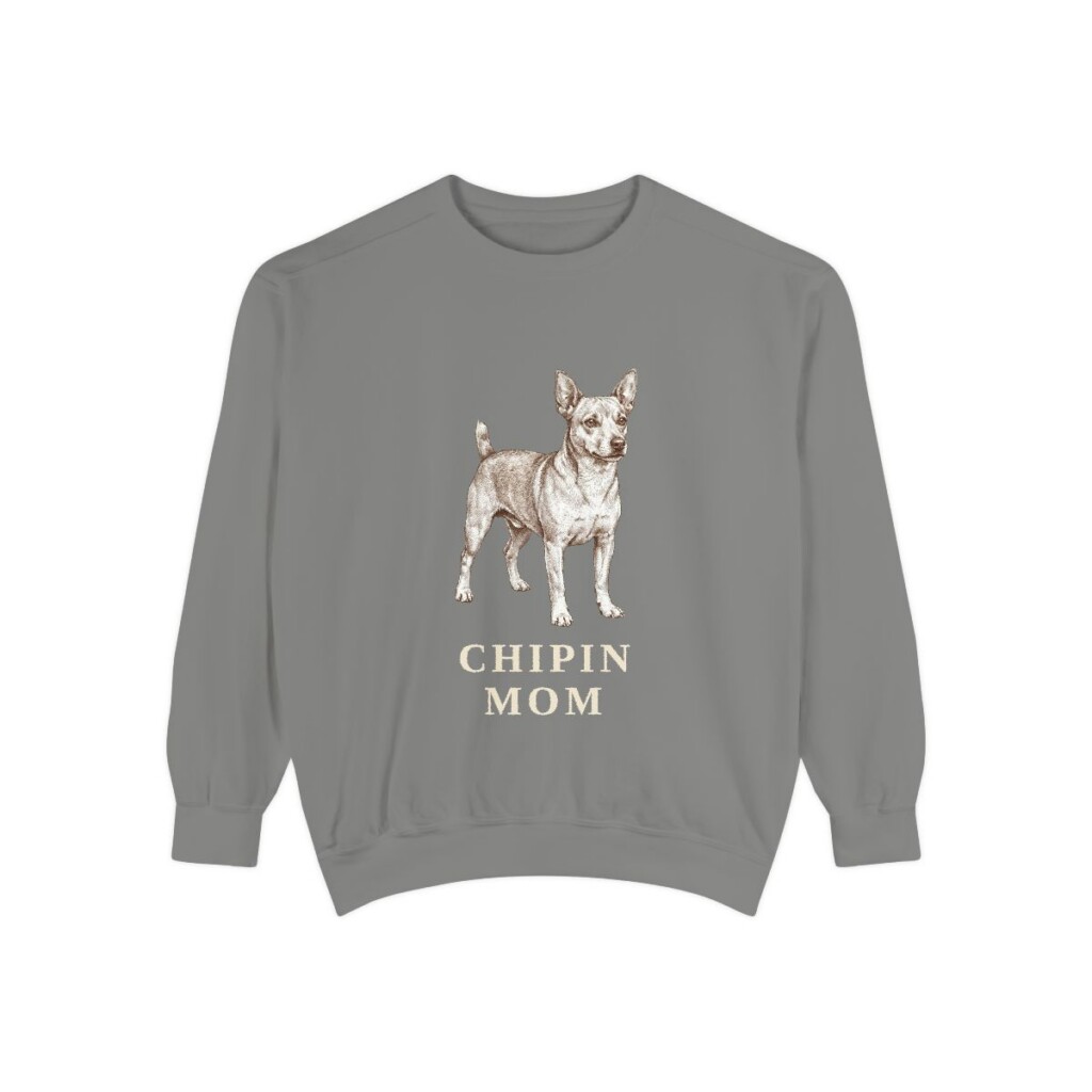 Chipin Mom Sweatshirt, Grey, front view