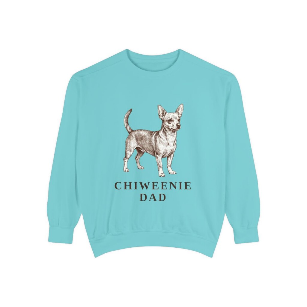 Chiweenie Dad Sweatshirt, Chalky Mint, front view