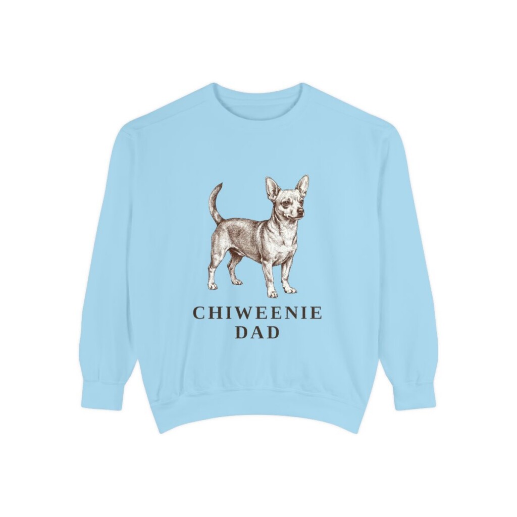 Chiweenie Dad Sweatshirt, Chambray, front view
