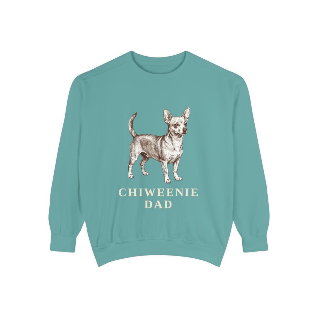Chiweenie Dad Sweatshirt, Seafoam, front view