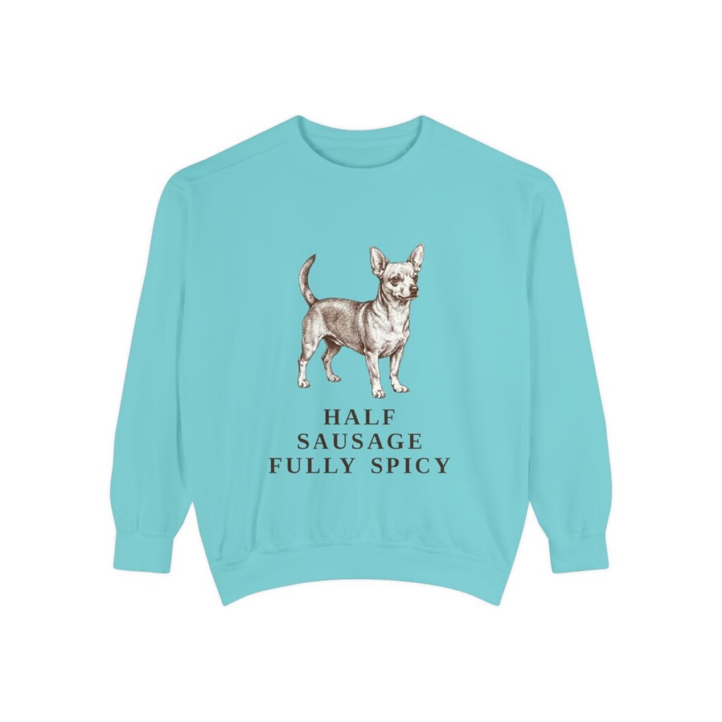 chiweenie-sweatshirt-humor-chalky-mint Chiweenie Humor Sweatshirt, Chalky Mint, front view