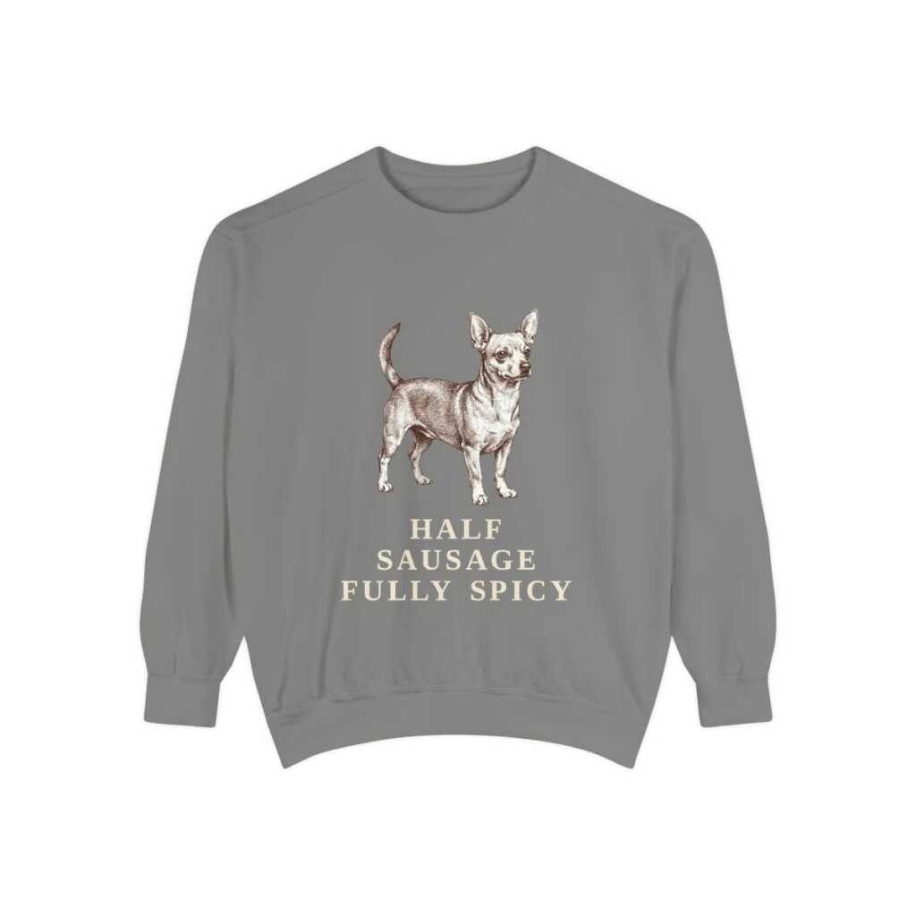 chiweenie-sweatshirt-humor-grey Chiweenie Humor Sweatshirt, Grey, front view