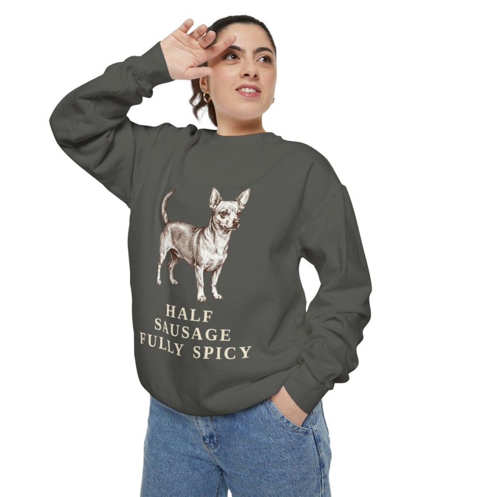 chiweenie-sweatshirt-humor-pepper-person-2-context Chiweenie Humor Sweatshirt, Pepper, person 2 context
