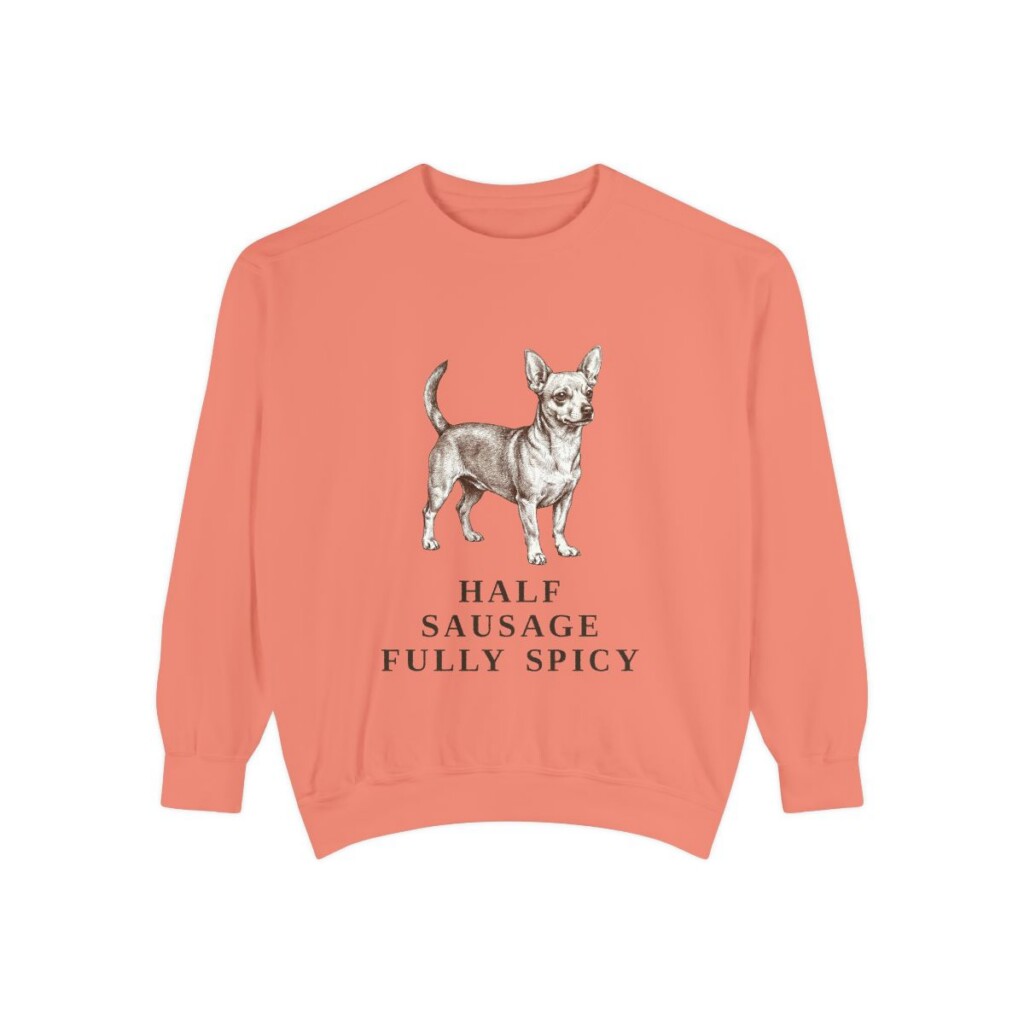 chiweenie-sweatshirt-humor-terracotta Chiweenie Humor Sweatshirt, Terracotta, front view