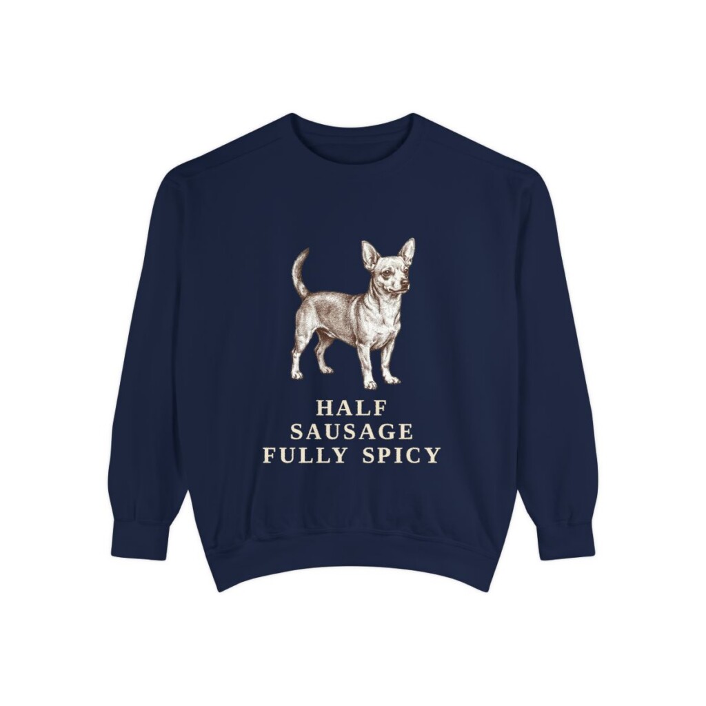 chiweenie-sweatshirt-humor-true-navy Chiweenie Humor Sweatshirt, True Navy, front view