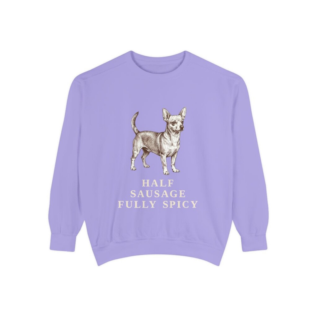chiweenie-sweatshirt-humor-violet Chiweenie Humor Sweatshirt, Violet, front view