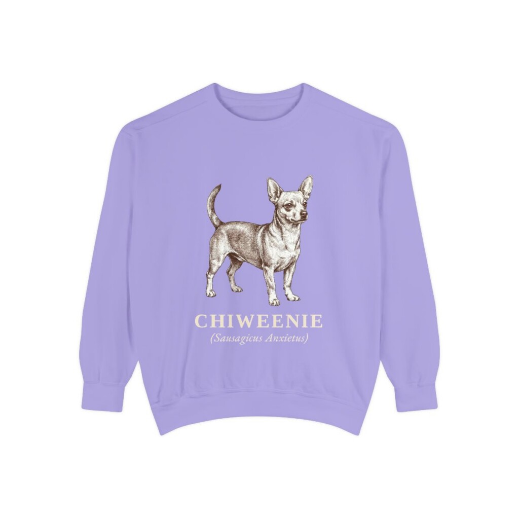 Chiweenie Latin Sweatshirt, Violet, front view