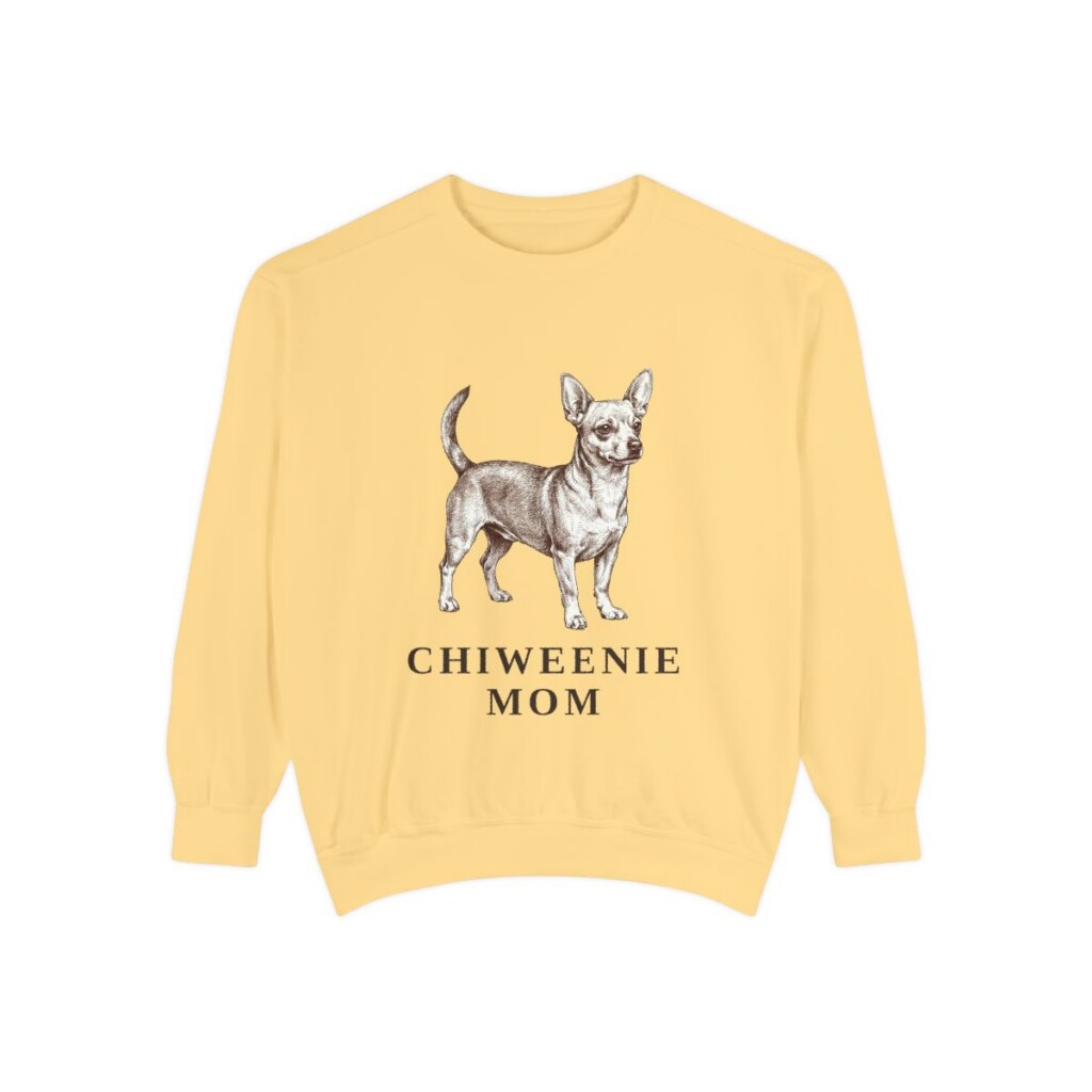 Chiweenie Mom Sweatshirt, Butter, front view