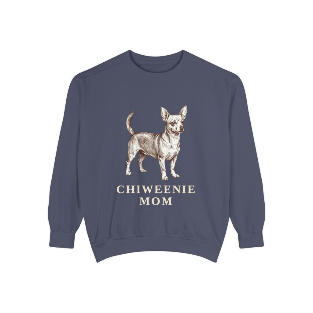 Chiweenie Mom Sweatshirt, Denim, front view