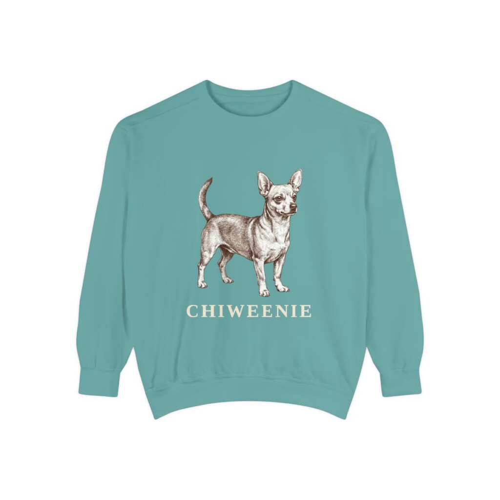 Chiweenie Sweatshirt, Seafoam, front view