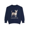 Chiweenie Sweatshirt, True Navy, front view