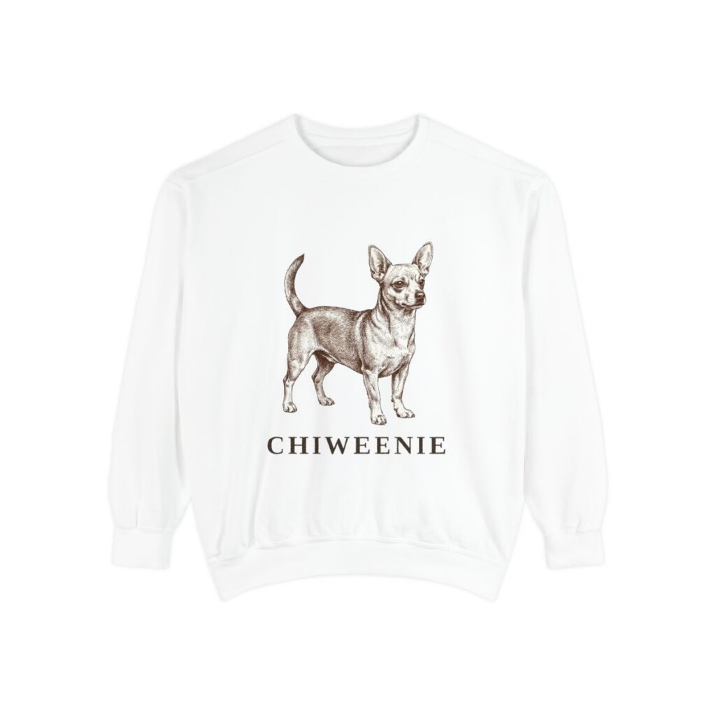 Chiweenie Sweatshirt, White, front view