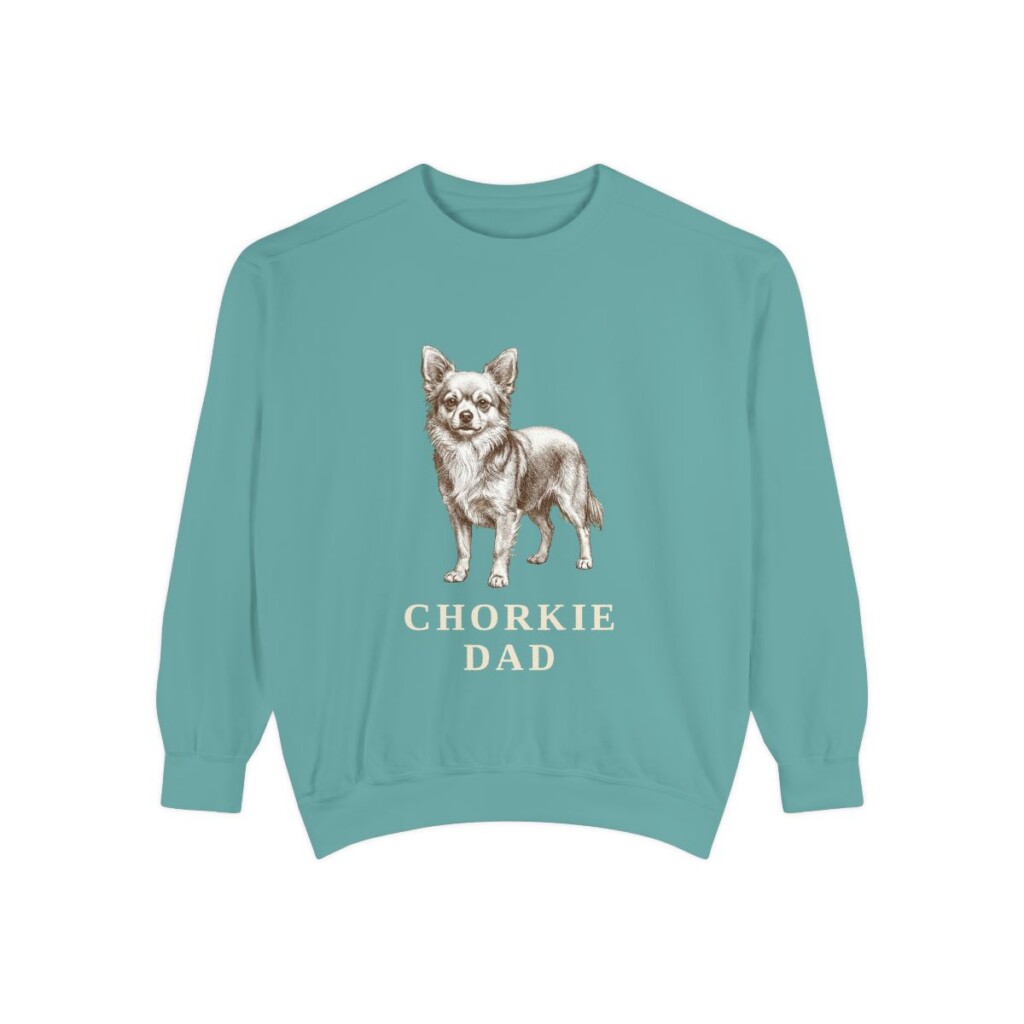 chorkie-sweatshirt-dad-seafoam Chorkie Dad Sweatshirt, Seafoam, front view