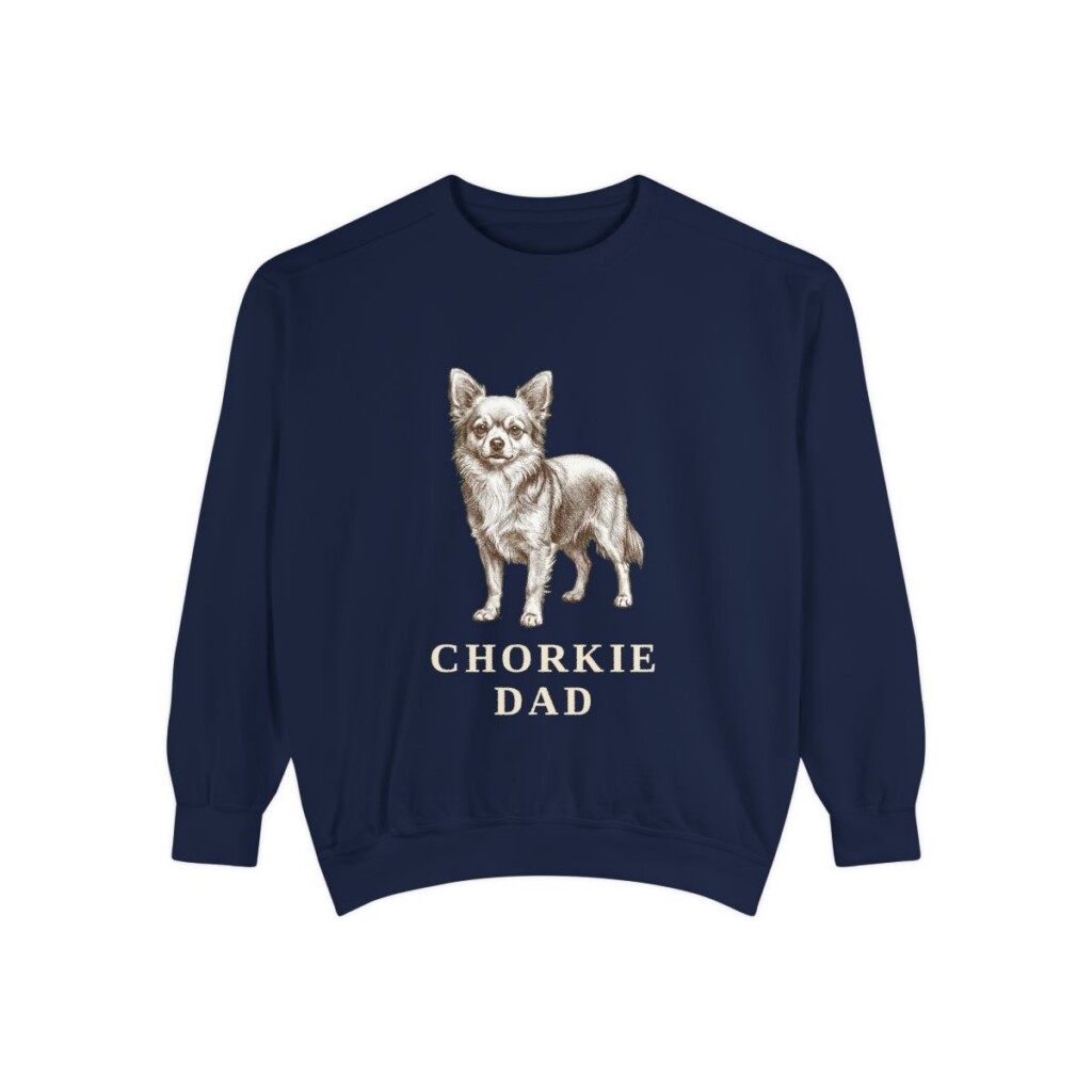 chorkie-sweatshirt-dad-true-navy Chorkie Dad Sweatshirt, True Navy, front view