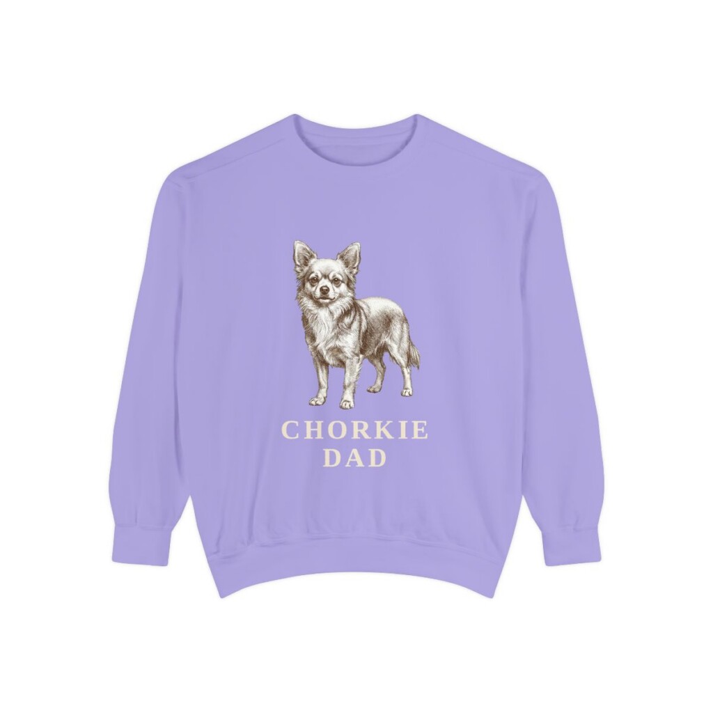 chorkie-sweatshirt-dad-violet Chorkie Dad Sweatshirt, Violet, front view