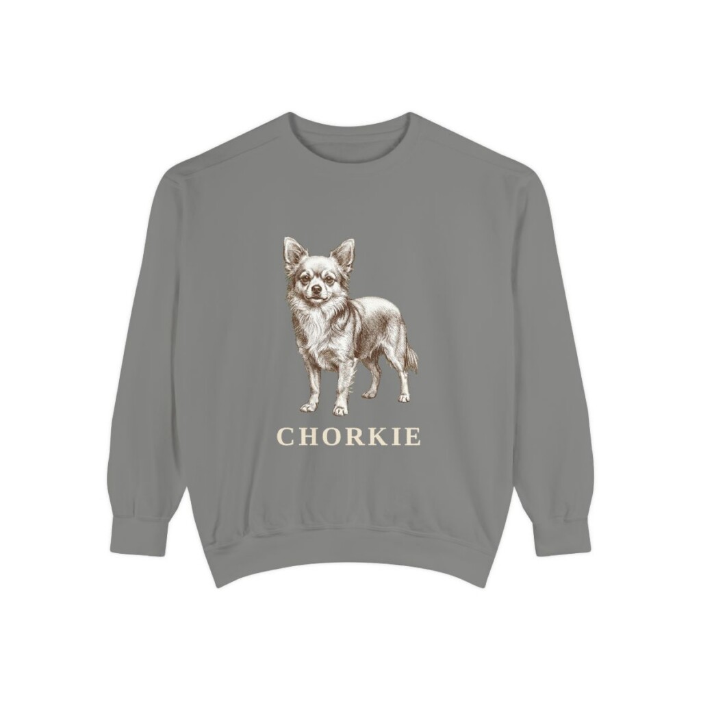Chorkie Sweatshirt, Grey, front view