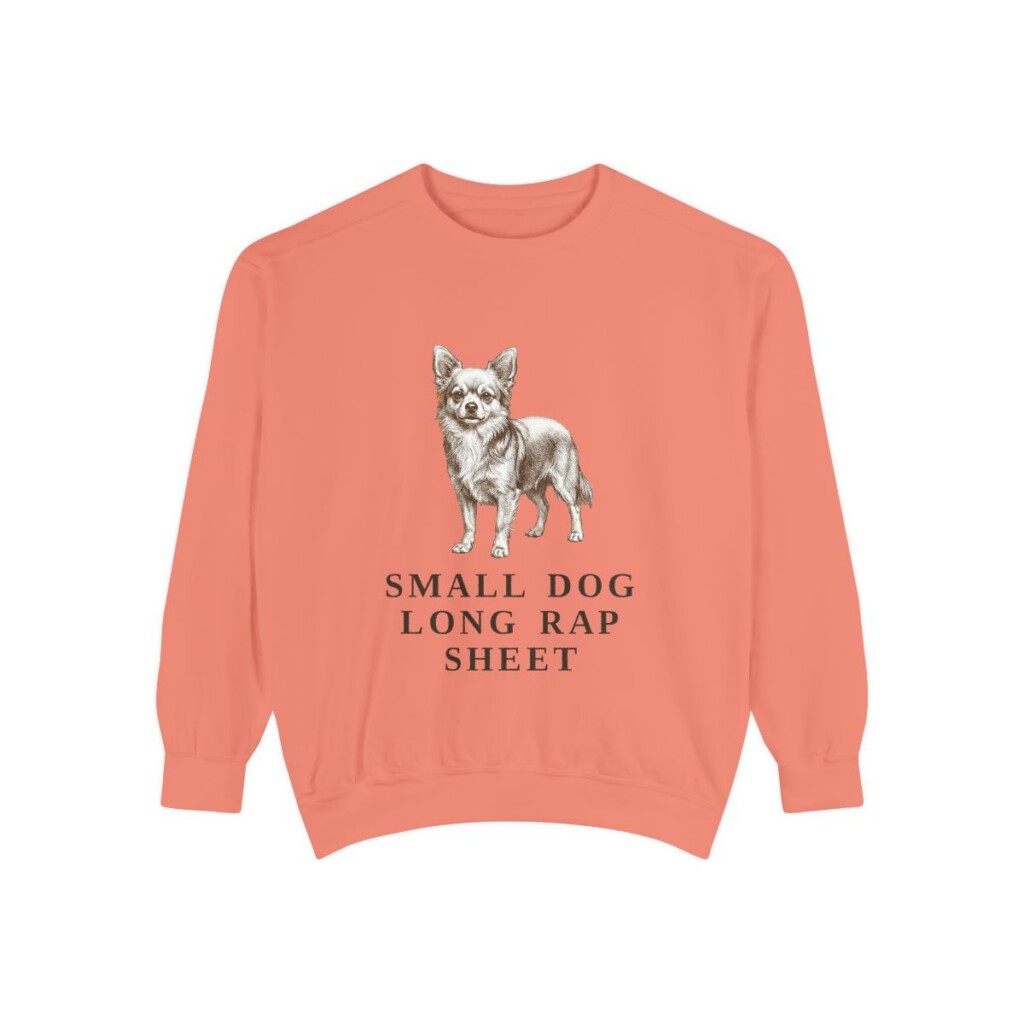 Chorkie Humor Sweatshirt, Terracotta, front view