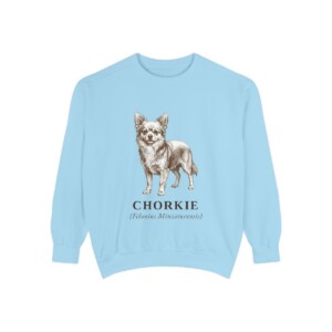 Chorkie Latin Sweatshirt, Chambray, front view