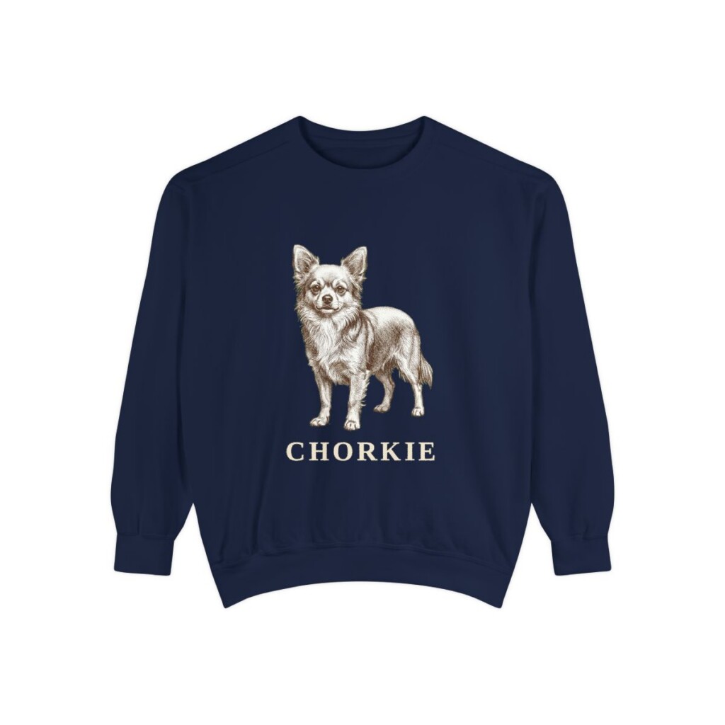Chorkie Sweatshirt, True Navy, front view