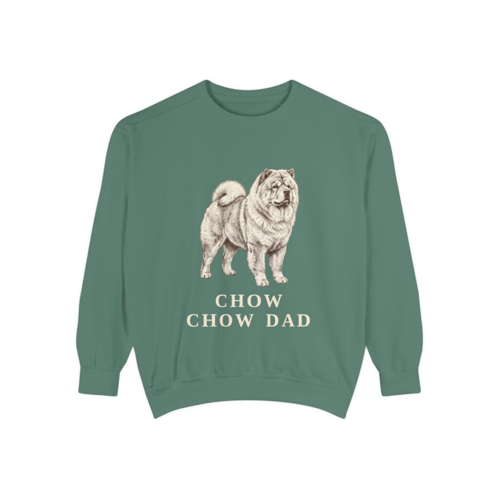 Chow Chow Dad Sweatshirt, Light Green, front view