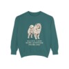 Chow Chow Humor Sweatshirt, Blue Spruce, front view
