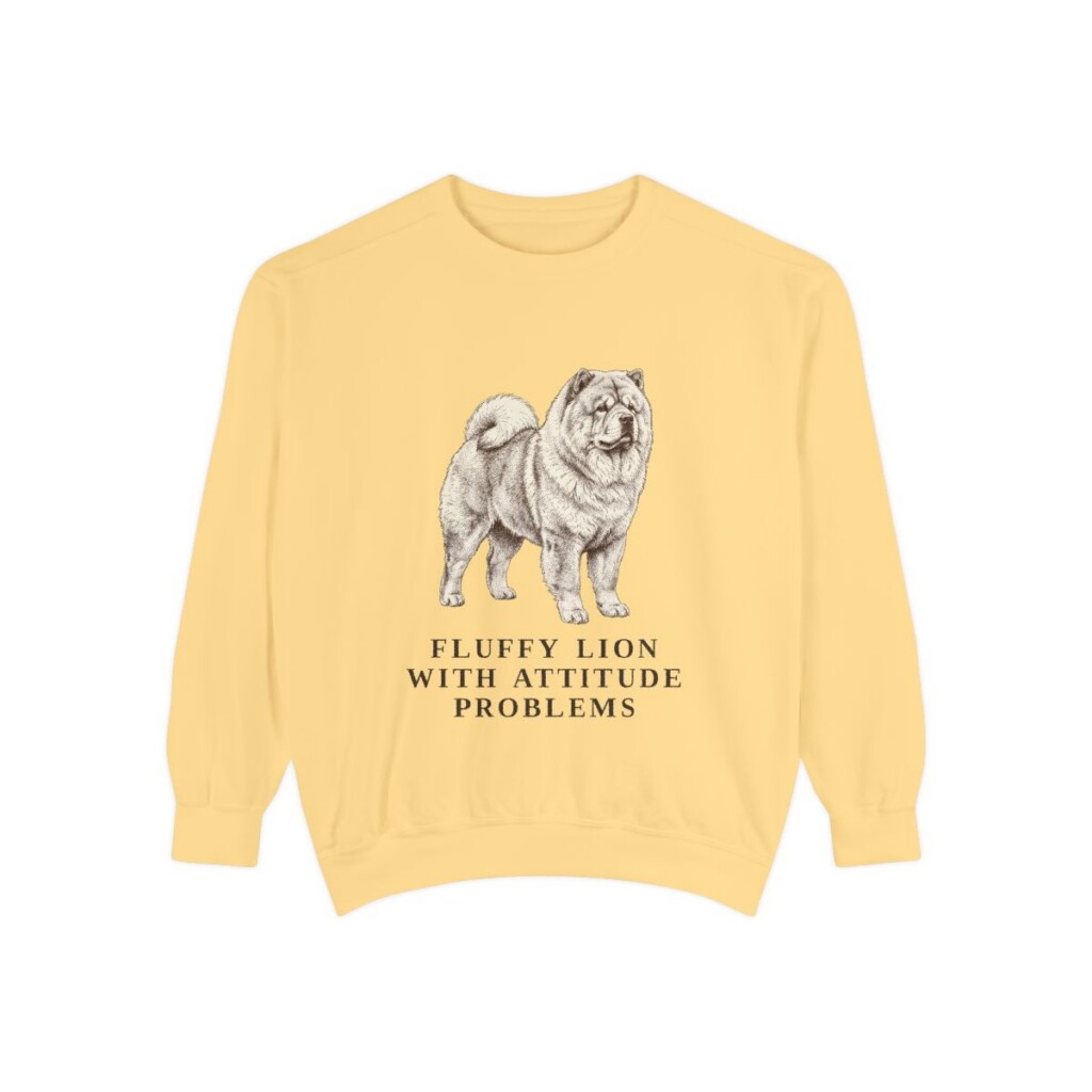 Chow Chow Humor Sweatshirt, Butter, front view