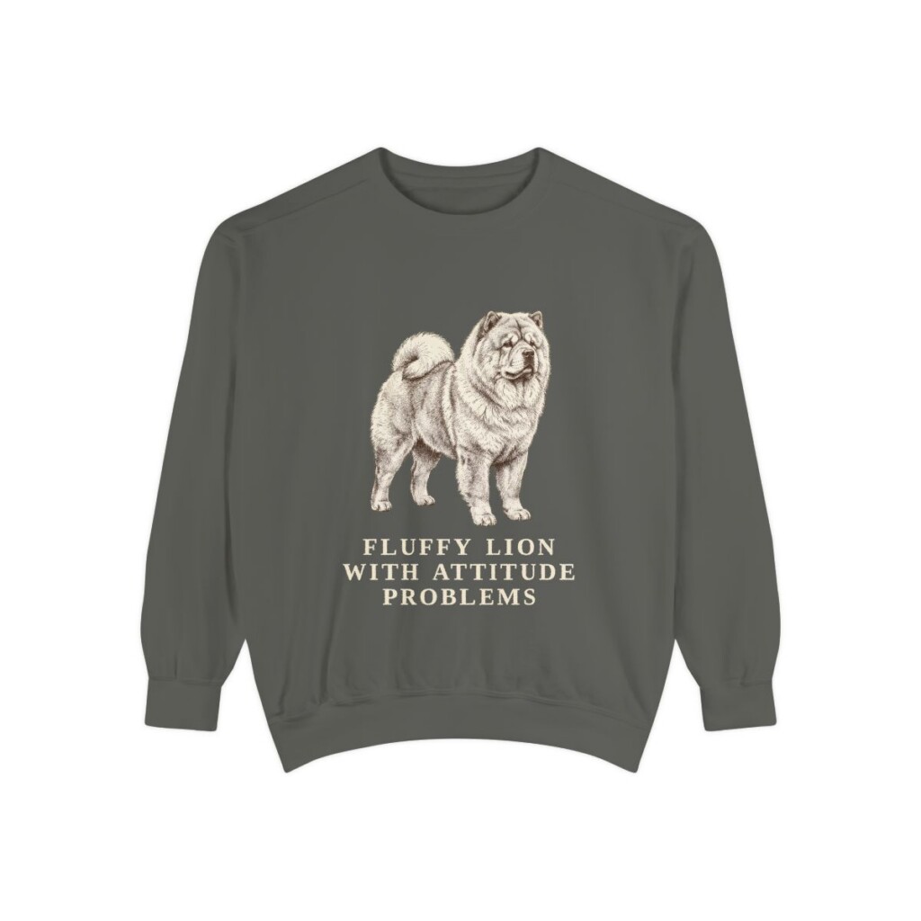 Chow Chow Humor Sweatshirt, Pepper, front view