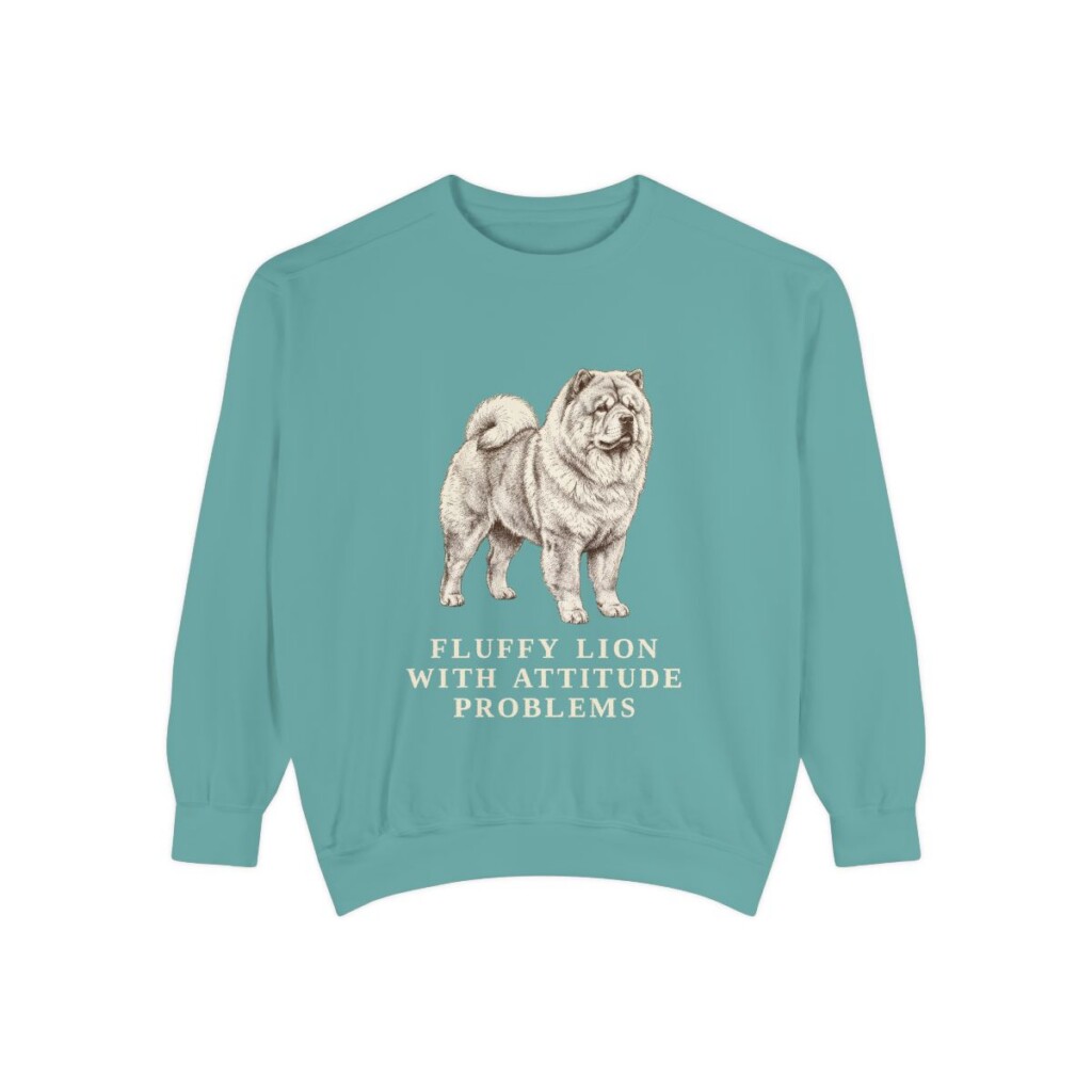 Chow Chow Humor Sweatshirt, Seafoam, front view