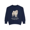 Chow Chow Humor Sweatshirt, True Navy, front view