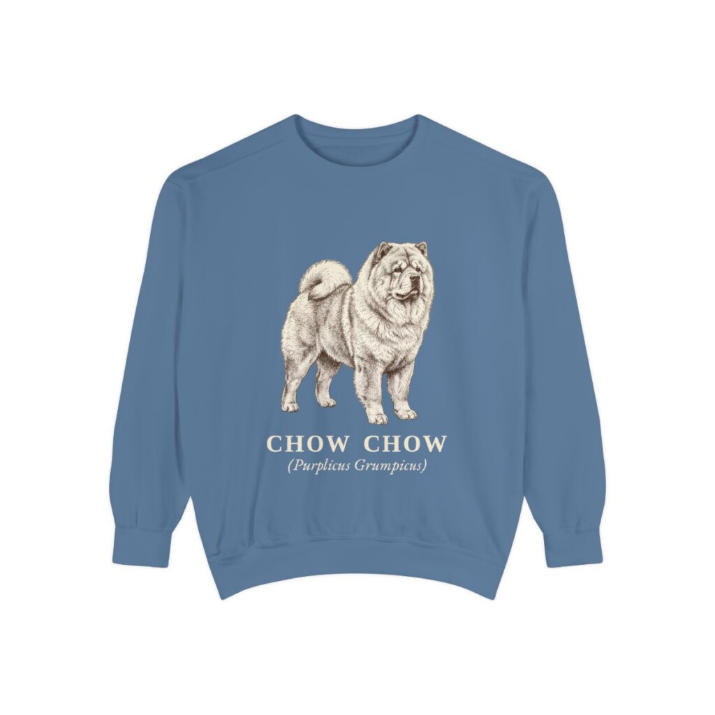 Chow Chow Latin Sweatshirt, Blue Jean, front view