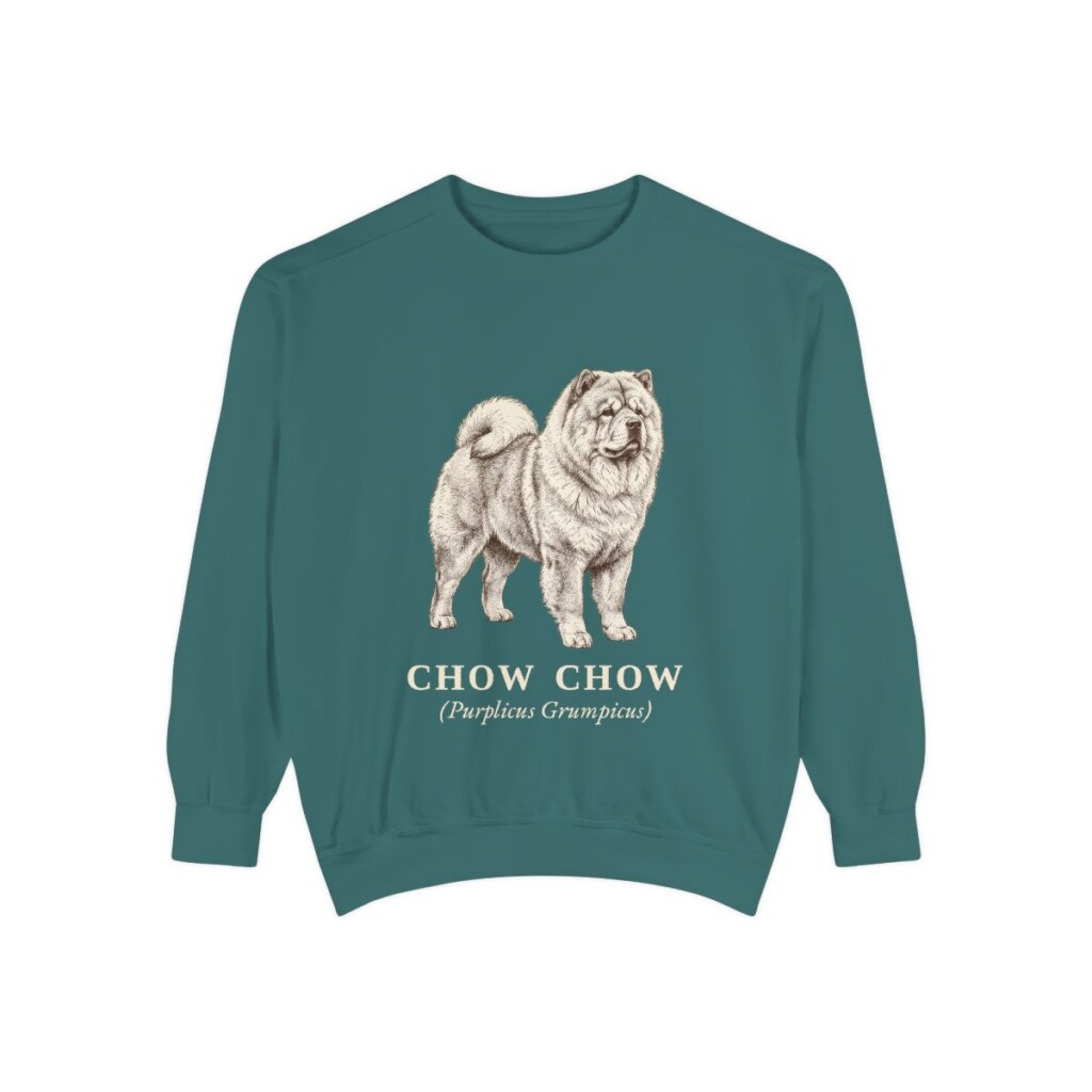 Chow Chow Latin Sweatshirt, Blue Spruce, front view