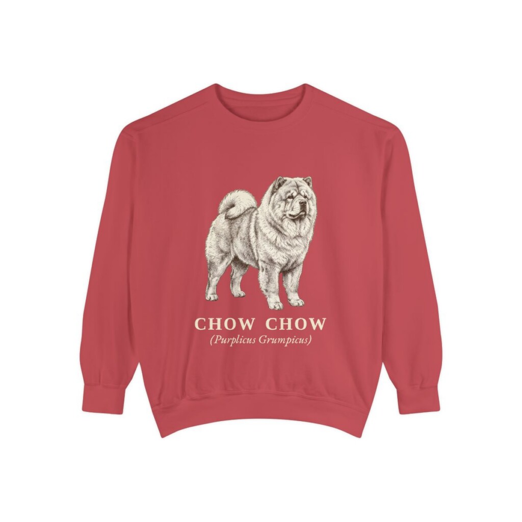 Chow Chow Latin Sweatshirt, Crimson, front view