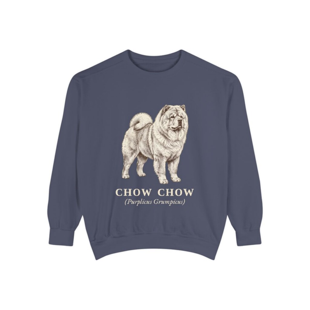 Chow Chow Latin Sweatshirt, Denim, front view