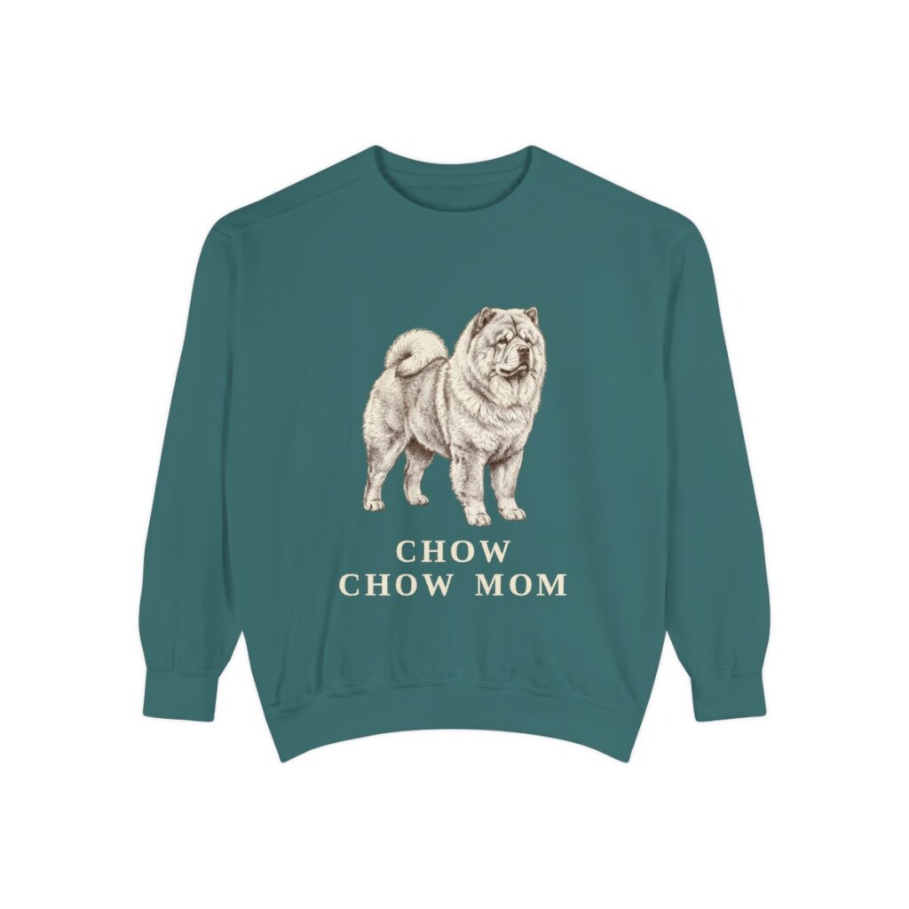 Chow Chow Mom Sweatshirt, Blue Spruce, front view