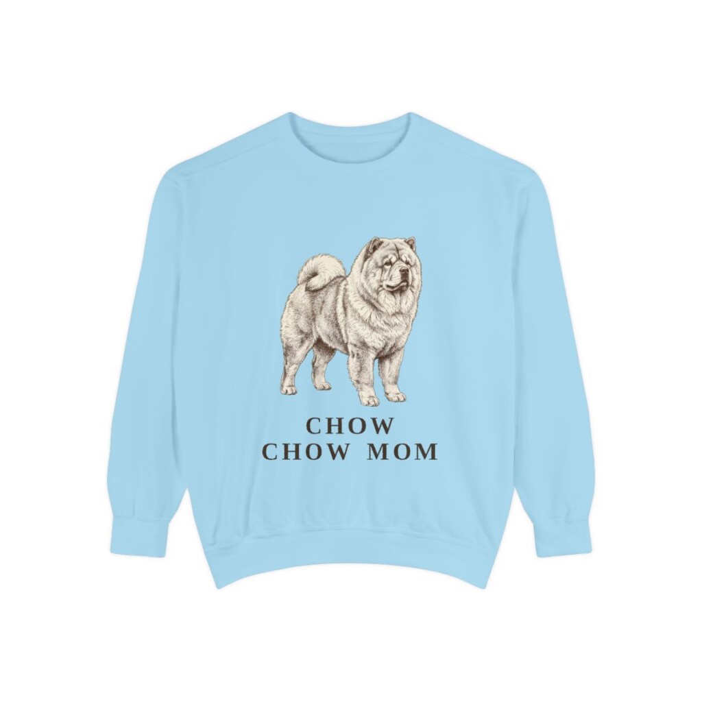 Chow Chow Mom Sweatshirt, Chambray, front view